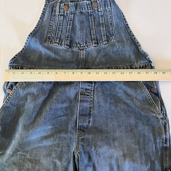 OshKosh Girls Denim Overalls Blue Size 12L Adjustable Straps Multiple Pockets - Picture 12 of 16